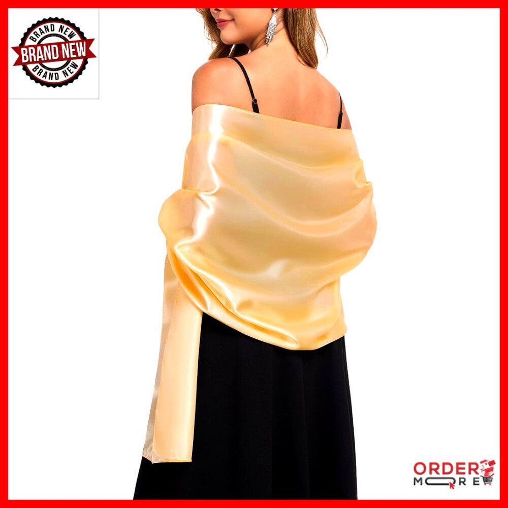 Satin Shawl Wrap for Evening Dresses Wedding Guest 79x28 Inches